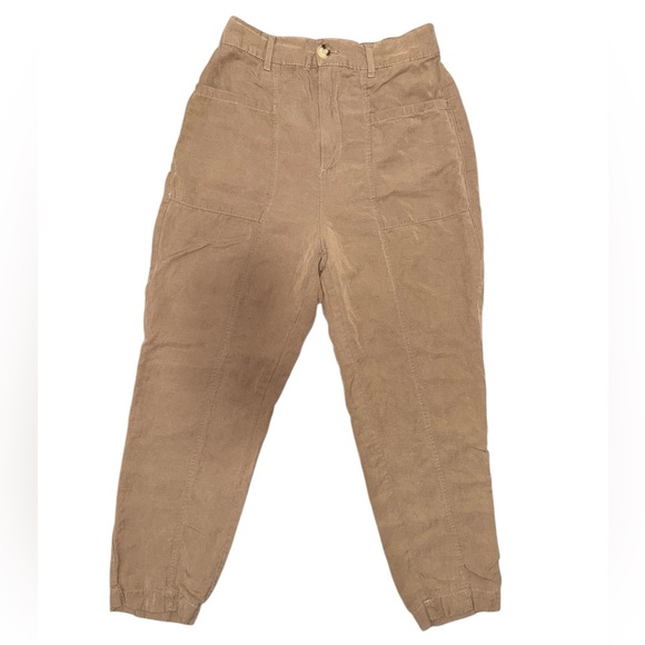 Zara Pants - Zara Tan High Waited Trouser Pants Relaxed Fit Size Small